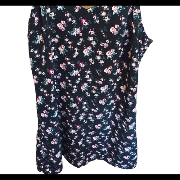 H&M Ditzy Floral Print Strappy Slip Dress With V Cut Navy Blue Size 8 - Picture 8 of 11